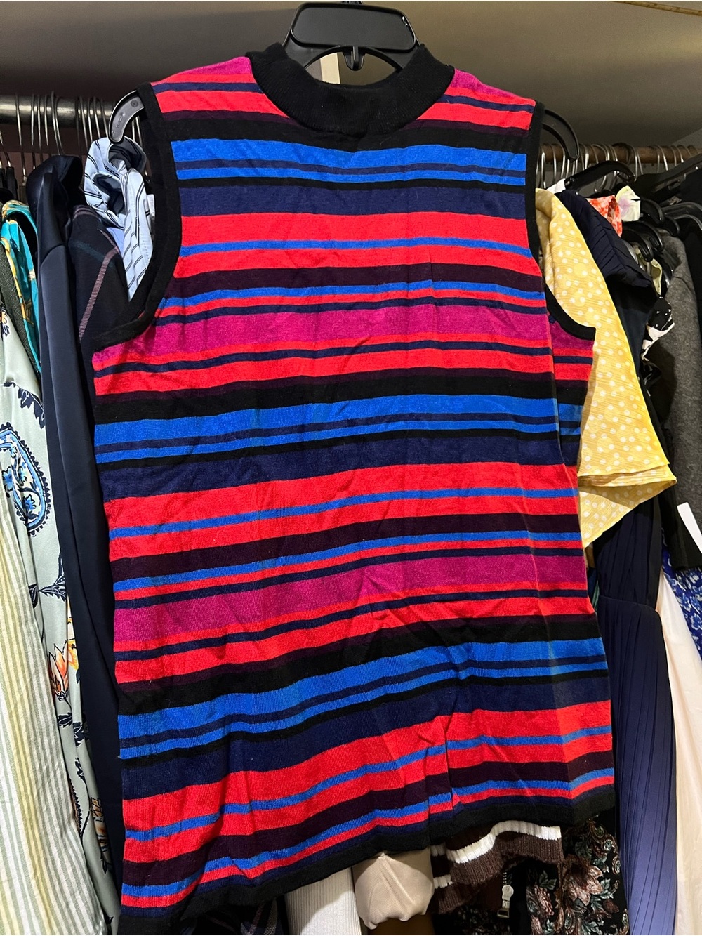 Sleeveless Stripe Sweater